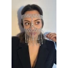 Gümüş Renk Taş Detaylı Dansöz Maskesi
