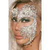 Gümüş Renk Taş Detaylı Tasarım Parti Maskesi