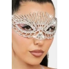 Gümüş Renk Taş Detaylı Tasarım Parti Maskesi