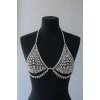 Gümüş Renk Taşlı Bikini Üstü /Bralet /Vücut Aksesuarı