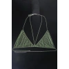 Gümüş Renk Taşlı Bikini Üstü /Bralet /Vücut Aksesuarı
