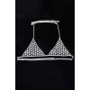 Gümüş Renk Taşlı Bikini Üstü /Bralet /Vücut Aksesuarı