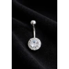 Gümüş Renk Taşlı Cerrahi Çelik Göbek Piercing
