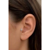Gümüş  Renk  Taşlı Cerrahi Çelik Tragus/Kıkırdak Küpe/Piercing (Tek)