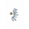 Gümüş Renk Taşlı Cerrahi Çelik Tragus/Kıkırdak Küpe/Piercing (Tek)