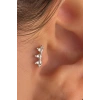 Gümüş Renk Taşlı Cerrahi Çelik Tragus/Kıkırdak Küpe/Piercing (Tek)