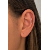 Gümüş Renk Taşlı  Cerrahi Çelik Tragus/Kıkırdak Küpe/Piercing (Tek)