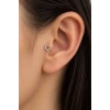 Gümüş Renk Taşlı Cerrahi Çelik Tragus/Kıkırdak Küpe/Piercing (Tek)