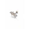 Gümüş Renk Taşlı  Cerrahi Çelik Tragus/Kıkırdak Küpe/Piercing (Tek)