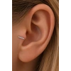 Gümüş  Renk  Taşlı Cerrahi Çelik Tragus/Kıkırdak Küpe/Piercing (Tek)