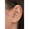Gümüş  Renk  Taşlı Cerrahi Çelik Tragus/Kıkırdak Küpe/Piercing (Tek)