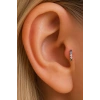 Gümüş Renk Taşlı Cerrahi Çelik Tragus/Kıkırdak Küpe/Piercing (Tek)
