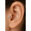 Gümüş  Renk  Taşlı Cerrahi Çelik Tragus/Kıkırdak Küpe/Piercing (Tek)