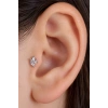 Gümüş  Renk  Taşlı Cerrahi Çelik Tragus/Kıkırdak Küpe/Piercing (Tek)