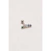 Gümüş Renk Taşlı Cerrahi Çelik Tragus/Kıkırdak Küpe/Piercing (Tek)