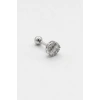 Gümüş  Renk  Taşlı Cerrahi Çelik Tragus/Kıkırdak Küpe/Piercing (Tek)