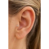 Gümüş Renk Taşlı Küçük Boy Cerrahi Çelik Tragus/Kıkırdak Küpe/Piercing (Tek)