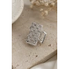 Gümüş Renk Taşlı Mini Mandal Toka