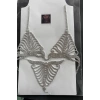 Gümüş Renk Taşlı Sütyen ve Tanga Takım Kostüm/ İç Giyim/ Vücut Aksesuarı Set