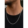 Gümüş Renk Unisex Çelik Zincir Kolye