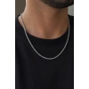 Gümüş Renk Unisex Çelik Zincir Kolye