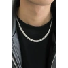 Gümüş Renk Unisex Çelik Zincir Kolye