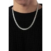 Gümüş Renk Unisex Zincir Çelik Kolye