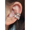 Gümüş Renk Yıldız Detaylı Taşlı Ear Cuff/Kulak Aksesuarı (Tek)