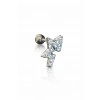 Gümüş Renk Yıldız Figürlü Cerrahi Çelik Tragus/Kıkırdak Küpe/Piercing (Tek)
