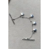 Gümüş Renk Yıldız Figürlü Sallantılı Tel Toka