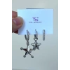 Gümüş Renk Yıldız Figürlü Taş Detaylı 3lü YSX Küpe Set