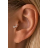 Gümüş   Renk  Yıldız Figürlü  Taşlı Cerrahi Çelik Tragus/Kıkırdak Küpe/Piercing (Tek)
