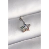 Gümüş Renk Yıldız Figürlü  Taşlı Cerrahi Çelik Tragus/Kıkırdak Küpe/Piercing (Tek)