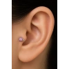 Gümüş  Renk Yıldız Figürlü  Taşlı Cerrahi Çelik Tragus/Kıkırdak Küpe/Piercing (Tek)
