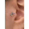 Gümüş Renk Yıldız Figürlü  Taşlı Cerrahi Çelik Tragus/Kıkırdak Küpe/Piercing (Tek)