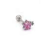 Gümüş  Renk Yıldız Figürlü  Taşlı Cerrahi Çelik Tragus/Kıkırdak Küpe/Piercing (Tek)