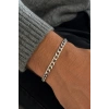 Gümüş Renk Zincir Çelik Bileklik (Unisex)