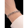 Gümüş Renk Zincir Çelik Bileklik(Unisex)