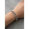 Gümüş Renk Zincir Çelik Bileklik (Unisex)