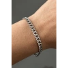 Gümüş Renk Zincir Çelik Bileklik (Unisex)