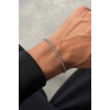 Gümüş Renk Zincir Çelik Bileklik (Unisex)
