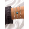 Gümüş   Renk  Zincir Detaylı 3lü Bileklik Set