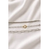 Gümüş Renk  Zincir Detaylı 3lü Bileklik Set