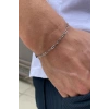 Gümüş Renk Zincir Detaylı Çelik Bileklik (Unisex)