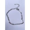 Gümüş Renk Zincir Detaylı Çelik Bileklik (Unisex)