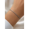 Gümüş Renk Zincir Detaylı Çelik Bileklik (Unısex)