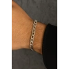 Gümüş Renk Zincir Detaylı Çelik Erkek Bileklik