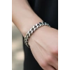 Gümüş Renk Zincir Detaylı Çelik Erkek Bileklik
