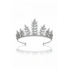 Gümüş Renk Zirkon Taşlı Gelin/Kına/Nişan/Söz Tasarım Taç
