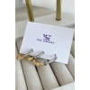 Gümüş Ve Altın Renk VİP 3lü YSX Küpe Set